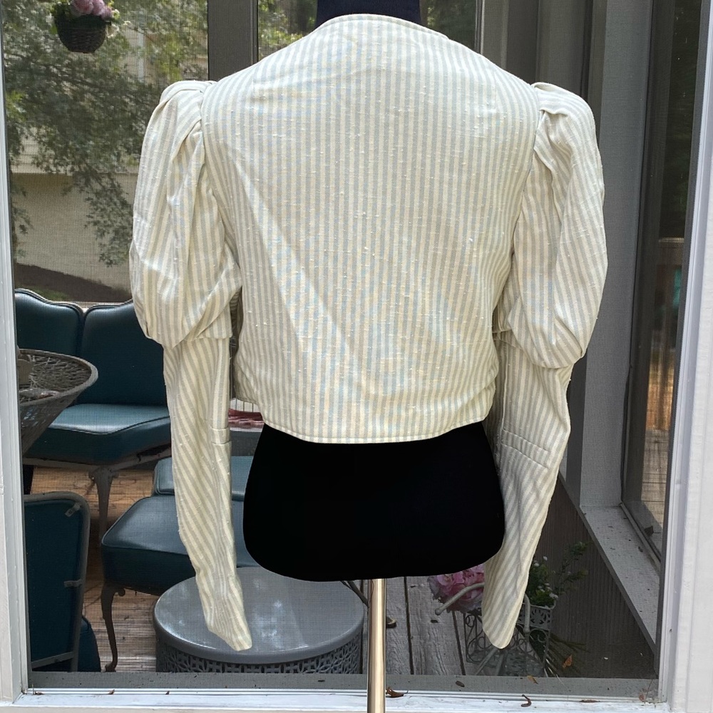 Vintage 80s Puffy Sleeve Cottagecore Victorian Top - Picture 3 of 8